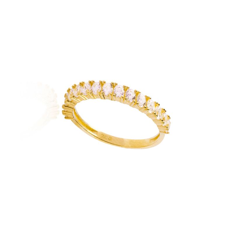 Anillo Compromiso de Oro 18Kt Medio Cintillo Circon 2mm-2