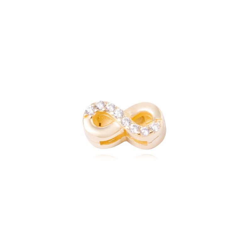 Dije de Plata broche Infinito con Circonita Revestido en Oro 18kt-0