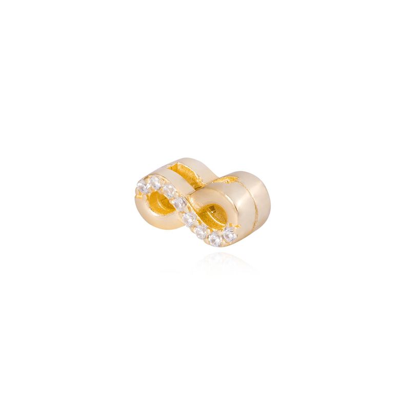 Dije de Plata broche Infinito con Circonita Revestido en Oro 18kt-1