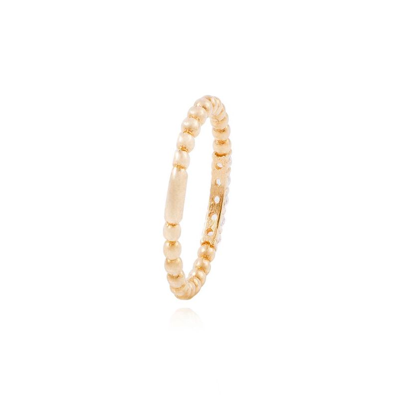 Anillo Compromiso de Oro 18Kt Circón Bolitas-2