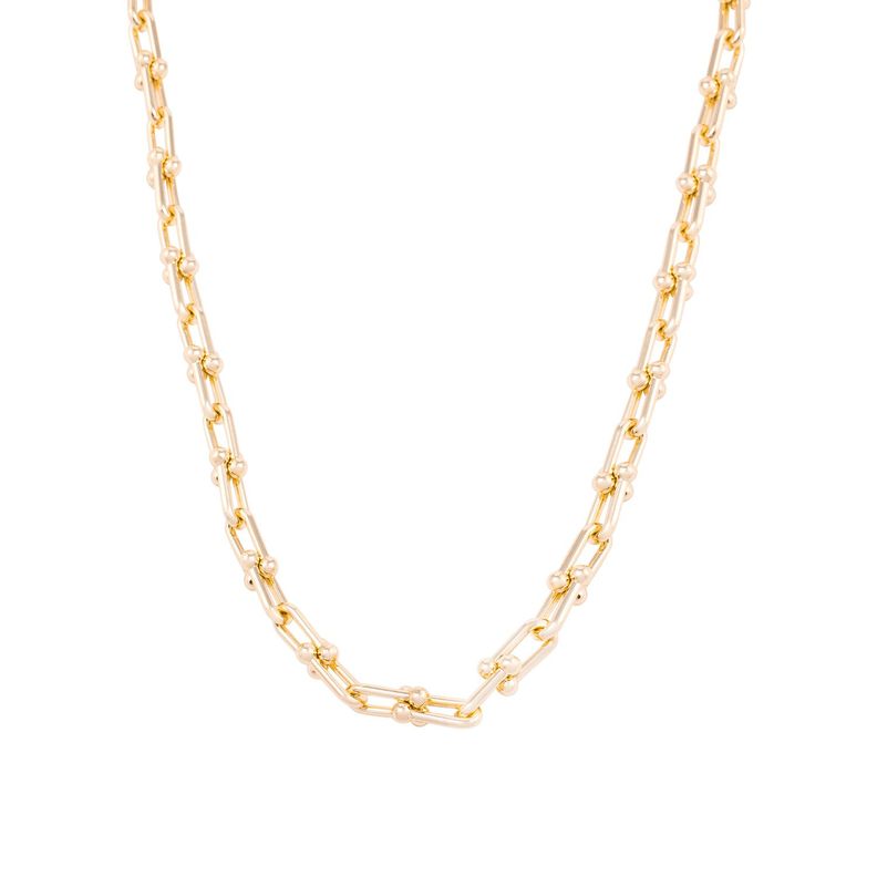 Collar de Plata Esterlina 925 Eslabones gruesos Bañado en Oro 14kt-0