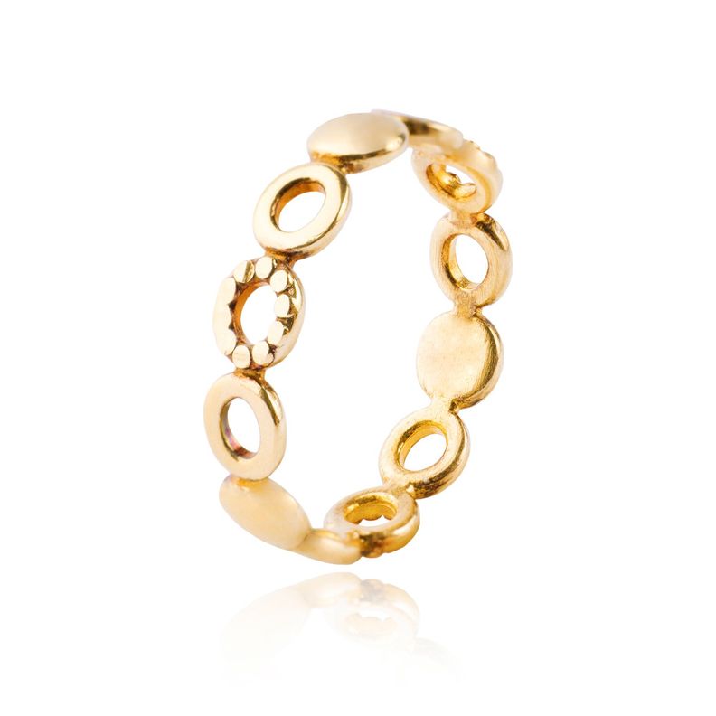 Anillo Plata Esterlina 925 Círculos 40 Revestido en Oro 18kt-2