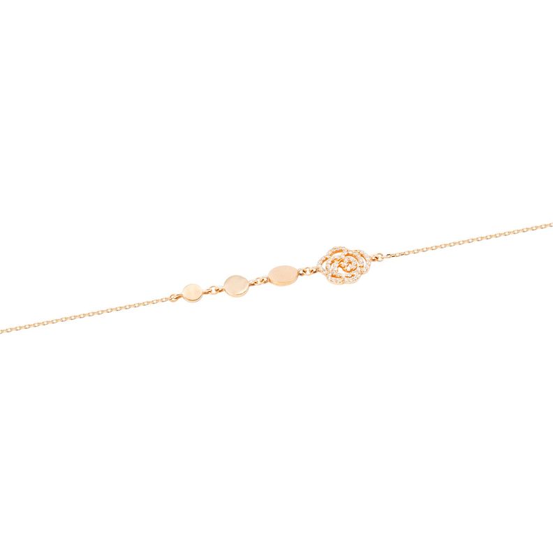 Pulsera de Oro Amarillo 18kt Rosa de Diamantes 16 Pts-0