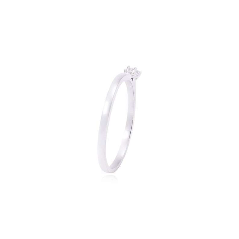 Anillo Compromiso de Oro de 18kt Solitario 6 puntos de diamante-2