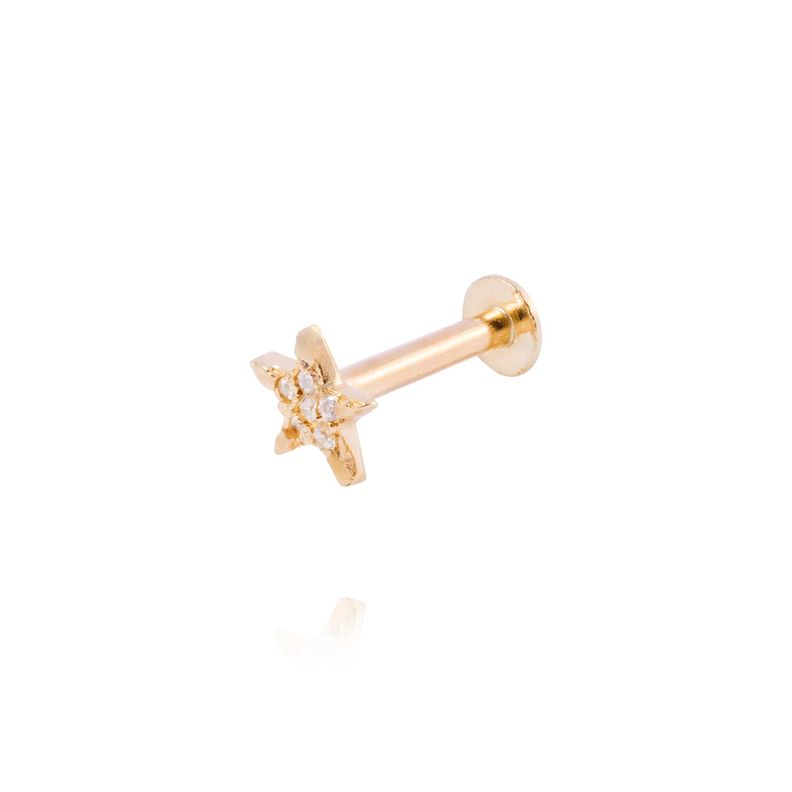 Piercing de Oro de 9kt Modelo estrella con circón-0