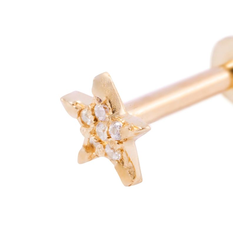 Piercing de Oro de 9kt Modelo estrella con circón-1