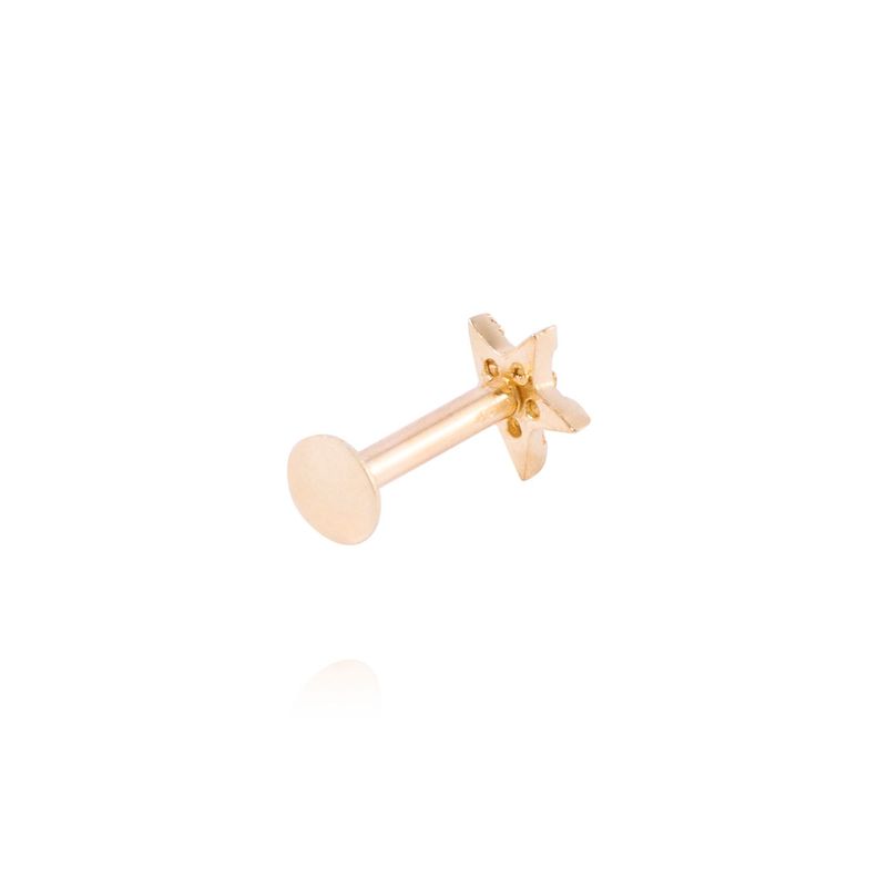 Piercing de Oro de 9kt Modelo estrella con circón-2