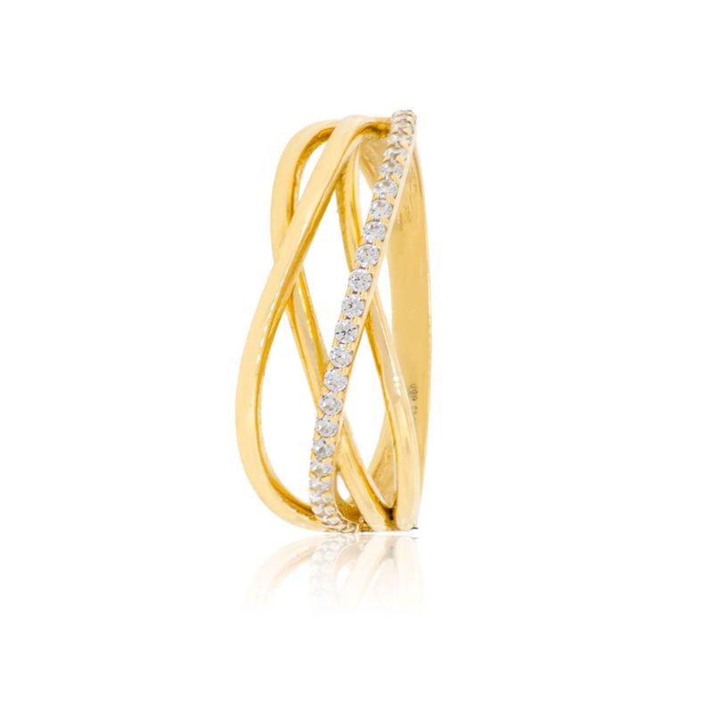 Anillo Compromiso de Oro 18Kt Entrelazado de Circon-0