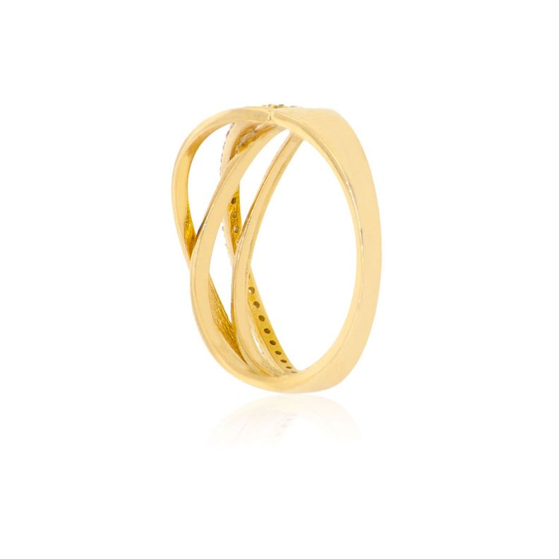 Anillo Compromiso de Oro 18Kt Entrelazado de Circon-1