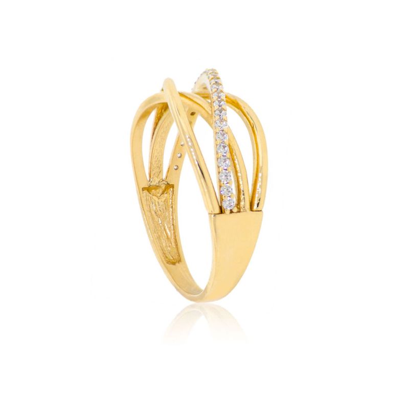 Anillo Compromiso de Oro 18Kt Entrelazado de Circon-2