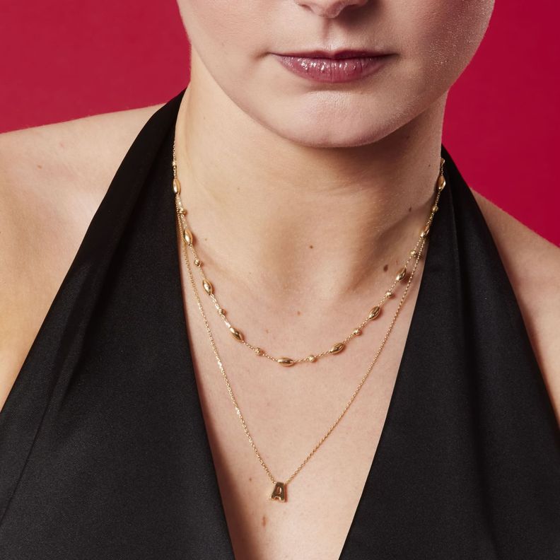 Collar de Plata Esterlina 925 Cuencas Revestido en Oro 18kt-3