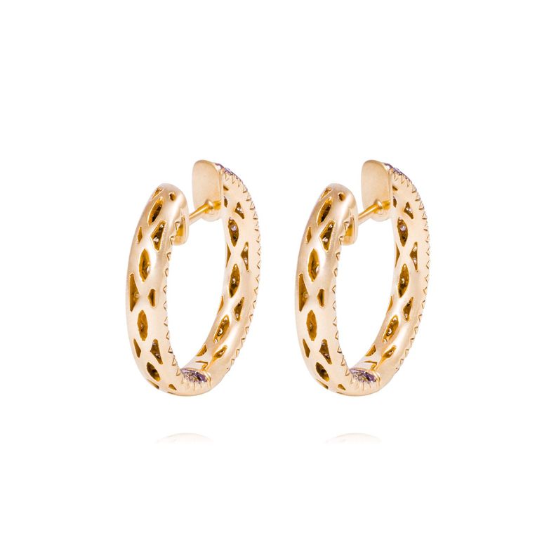 Aros Oro Amarillo 18kt Argollas Diamantes 2,21 Qlts-2