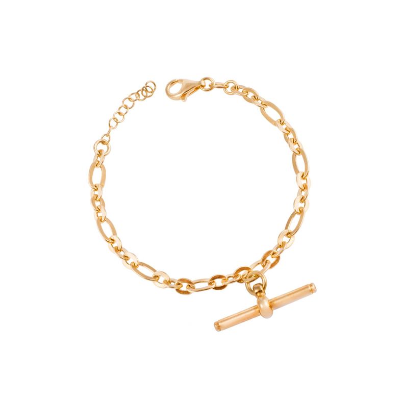 Pulsera de Plata Esterlina 925 Broche palo Bañado en Oro 14kt-0