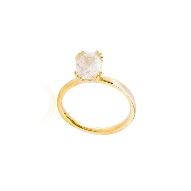 Anillo Compromiso de Oro 18Kt Solitario grifas triples-2