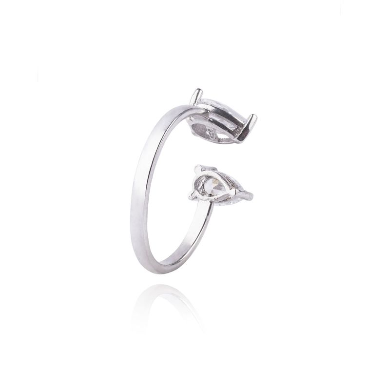 Anillo de Plata Esterlina 925 Doble Gota-2