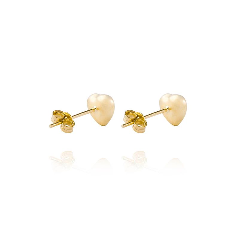 Aros Oro Amarillo 18kt Corazón Macizo-1