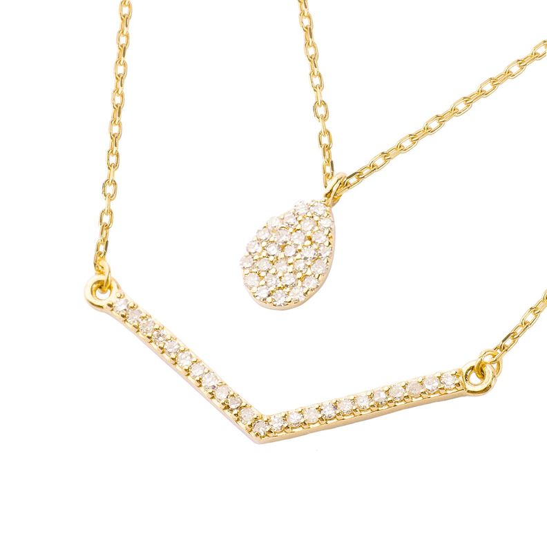 Collar de Oro Amarillo 18kt con Diamante 18puntos Corte Brillante SI/H-1