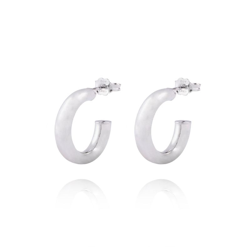 Aros de Plata Esterlina 925 Argollas Clasica-0