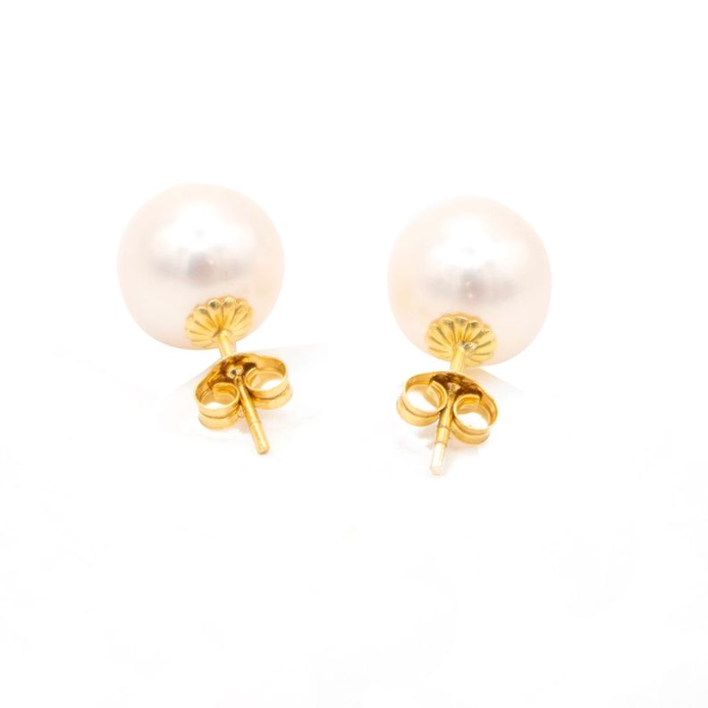 Aros de Oro 18kt Perla Cultivada 12 mm-1