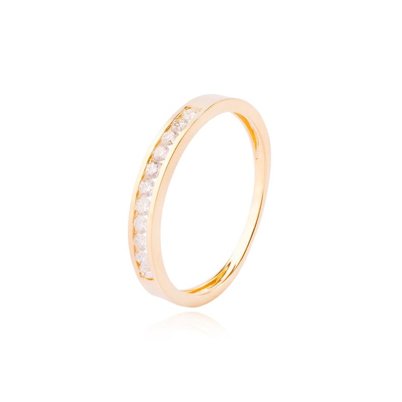 Anillo Compromiso de Oro de 18kt Medio cintillo interno-0