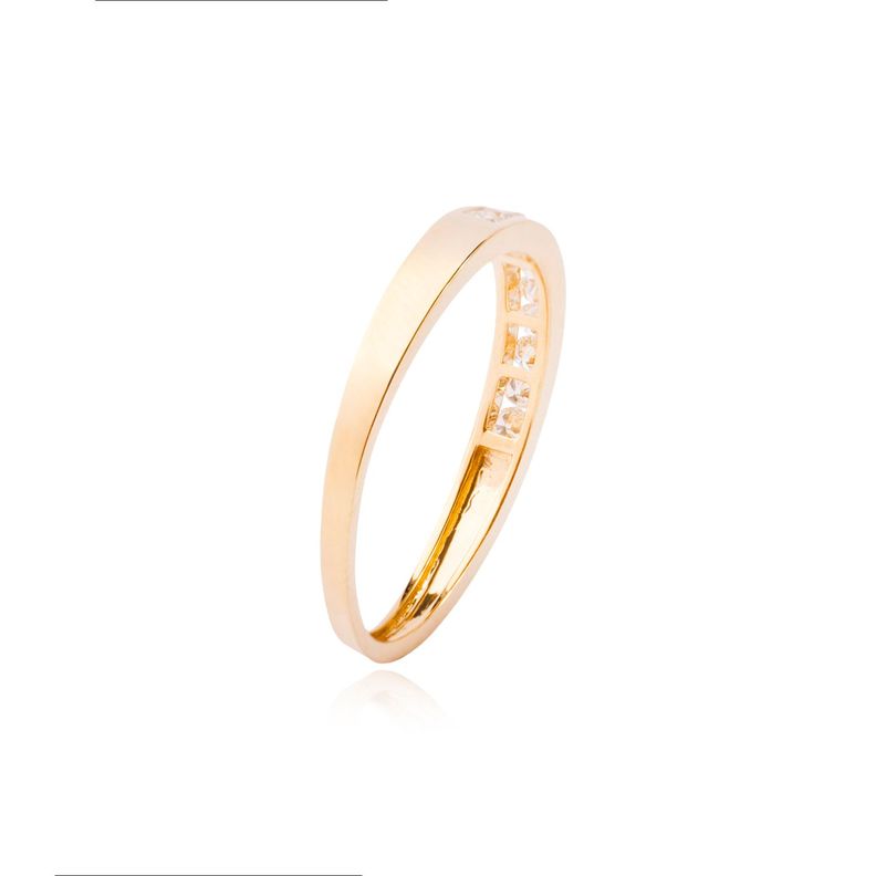 Anillo Compromiso de Oro de 18kt Medio cintillo interno-2