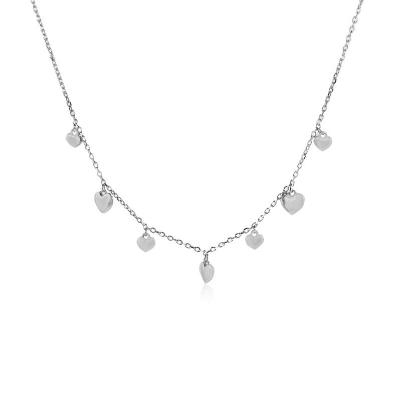 Collar de Plata Esterlina 925 Siete Corazones-0