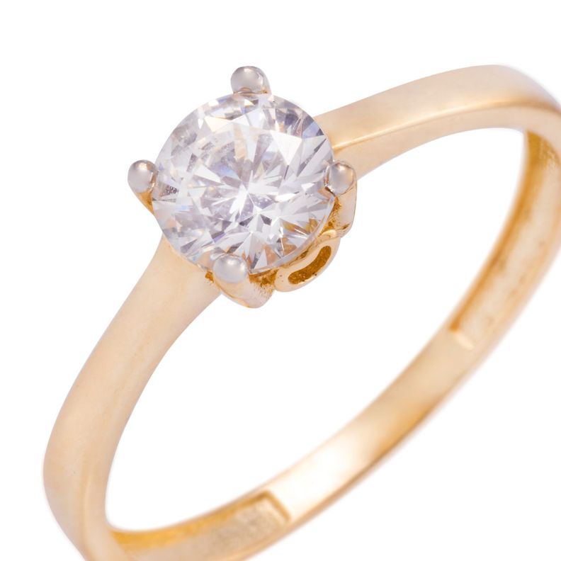 Anillo Compromiso de Oro 18Kt Solitario 5MM-1
