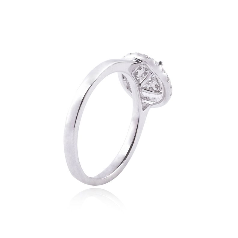 Anillo Oro Blanco 18kt Roseta Diamantes 40Pts-2