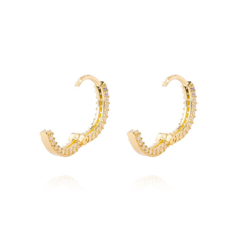 Aros de Oro 18kt Argollas Circon de 11mm-2