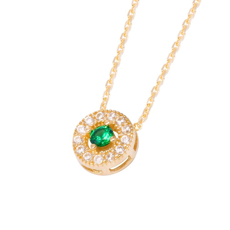Collar de Oro de 18kt Circonita Esmeralda-0