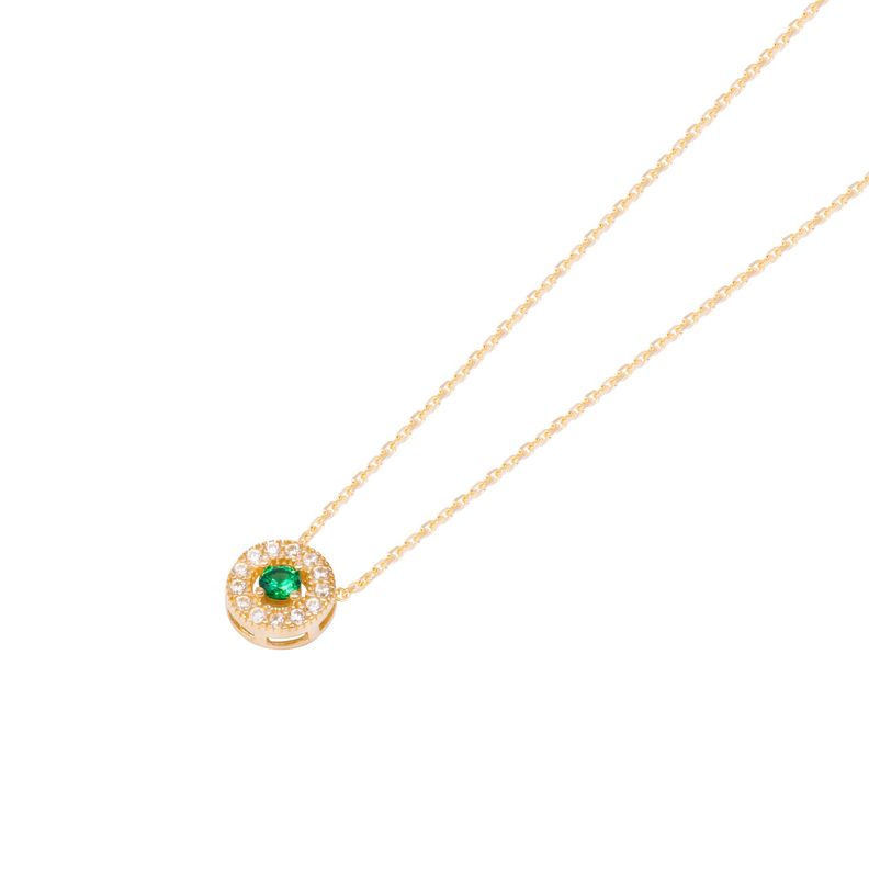 Collar de Oro de 18kt Circonita Esmeralda-1