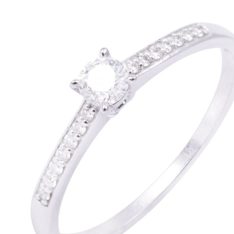 Anillo Compromiso Oro Blanco 18kt Diamantes Tipo Solitario 21pts-1