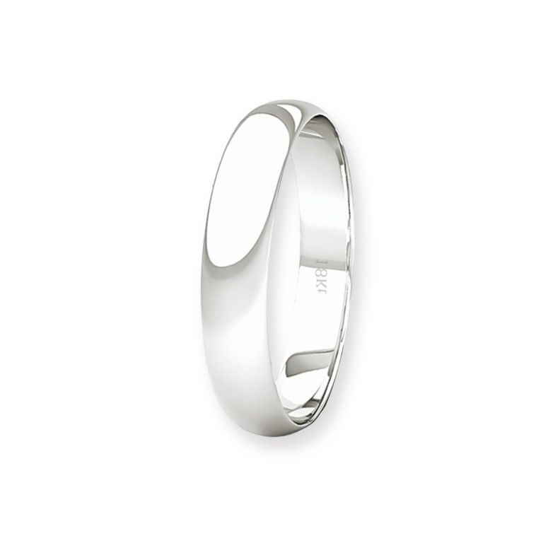 Argolla Matrimonio de Oro Blanco 18kt Inglés Rodas de 3,5mm-0