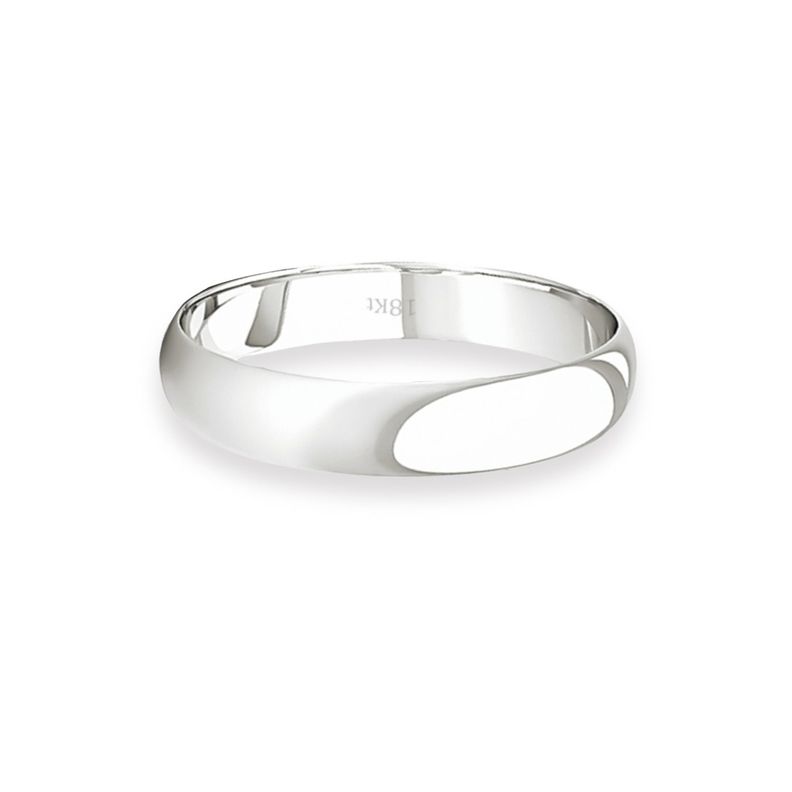Argolla Matrimonio de Oro Blanco 18kt Inglés Rodas de 3,5mm-1