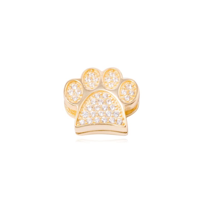 Dije de Plata broche Huellita con Circonita Revestido en Oro 18kt-0
