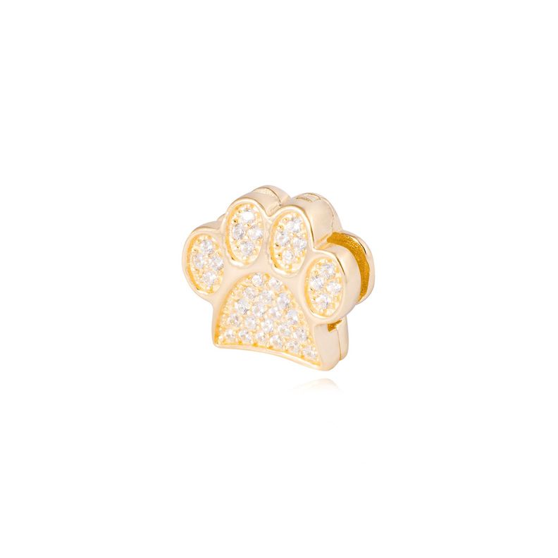 Dije de Plata broche Huellita con Circonita Revestido en Oro 18kt-1