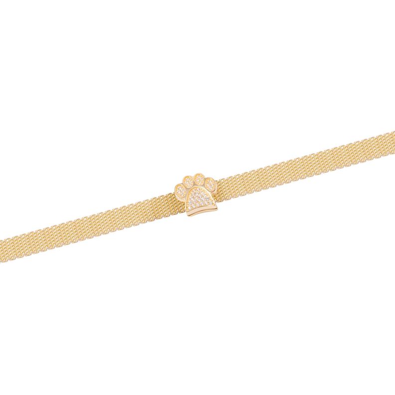 Dije de Plata broche Huellita con Circonita Revestido en Oro 18kt-2
