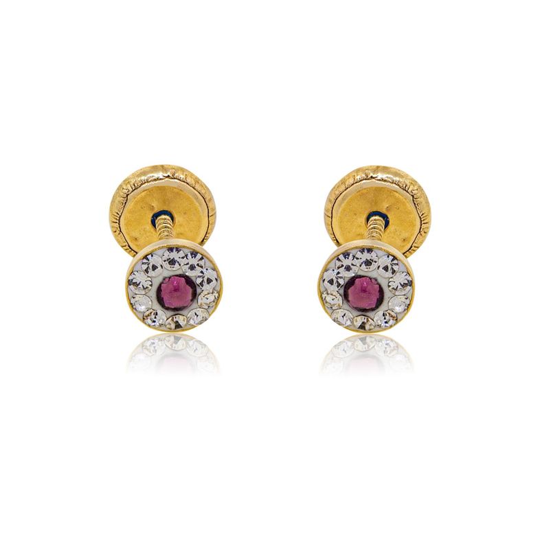 Aros de Oro 18kt Círculo de Amatista-1