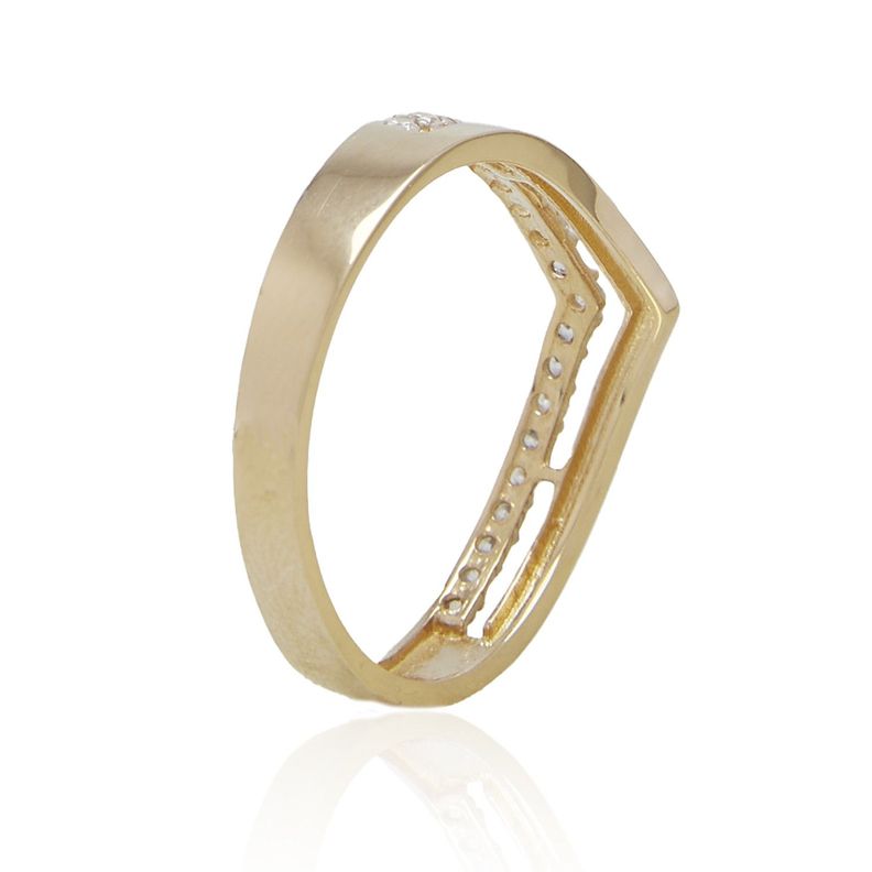 Anillo Compromiso de Oro 18Kt Corona Princess Circón-2