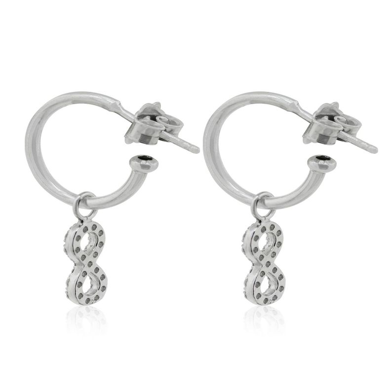 Aros de Plata Esterlina 925 Argollas Infinito Circonitas-1