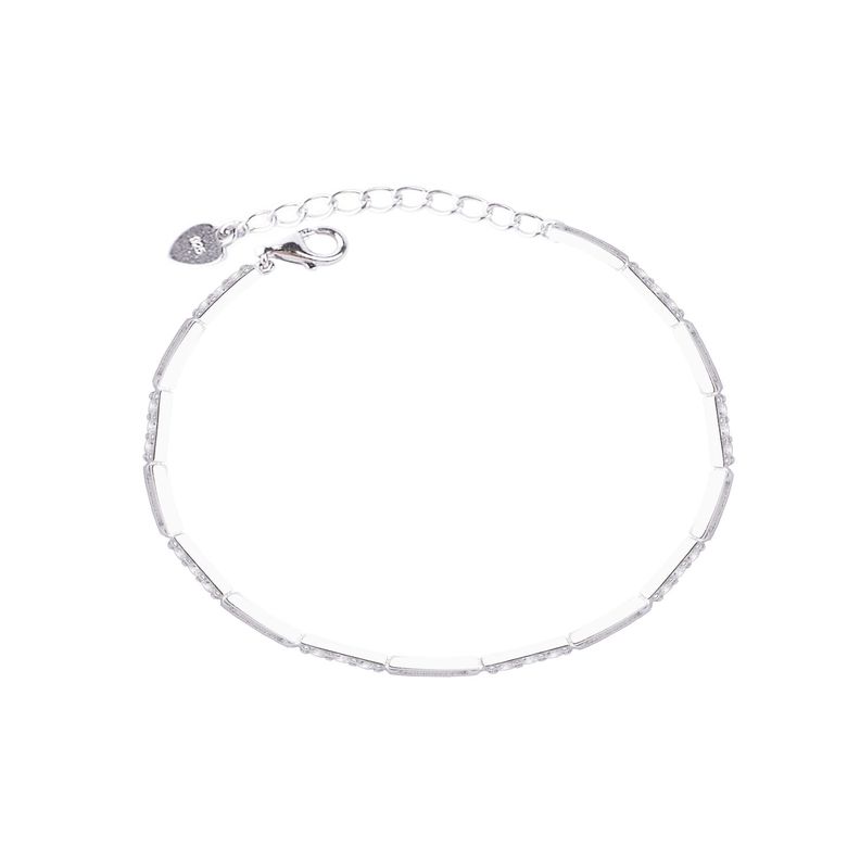 Pulsera de Plata Esterlina 925 Palito Circonita Ajustable-0