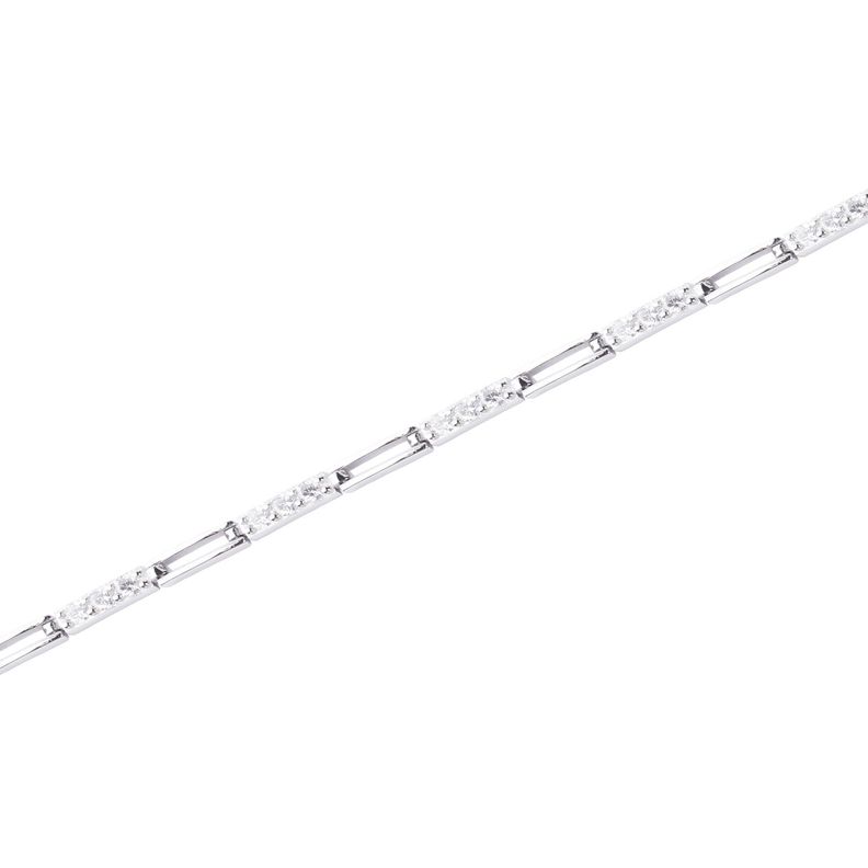 Pulsera de Plata Esterlina 925 Palito Circonita Ajustable-1