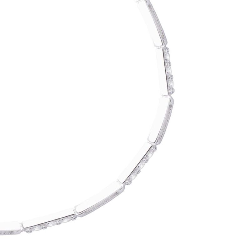 Pulsera de Plata Esterlina 925 Palito Circonita Ajustable-2