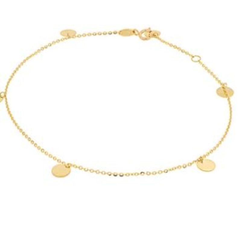 Pulsera de Oro 18kt Círculos Colgantes-2