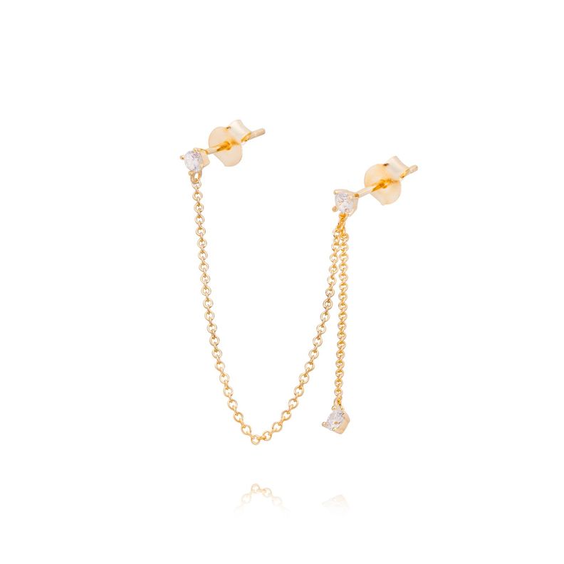 Piercing de Plata Esterlina 925 Circones colgantes Bañado en Oro 14kt-0