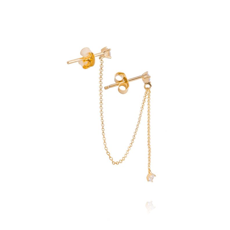 Piercing de Plata Esterlina 925 Circones colgantes Bañado en Oro 14kt-2