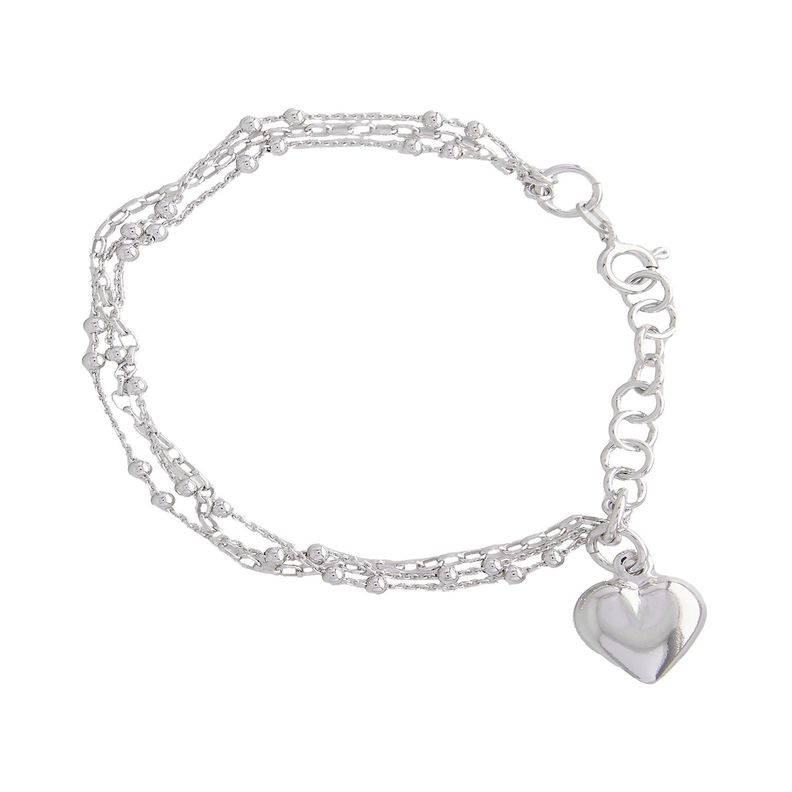 Pulsera de Plata Esterlina 925 Corazón Colgante-0