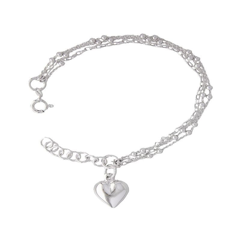 Pulsera de Plata Esterlina 925 Corazón Colgante-2
