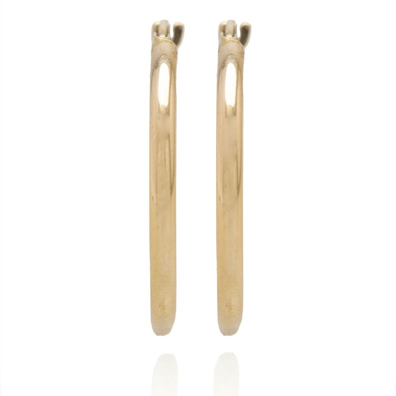Aros de Oro 18kt Argollas Redondas tubulares 20mm-1