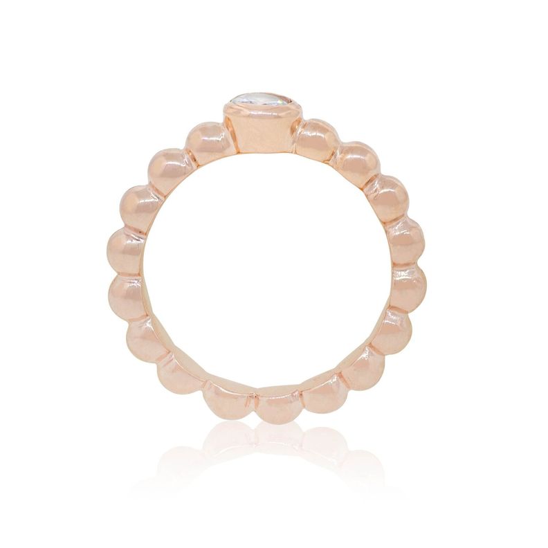 Anillo de Plata Esterlina 925 Pelotitas Circon Rose-1